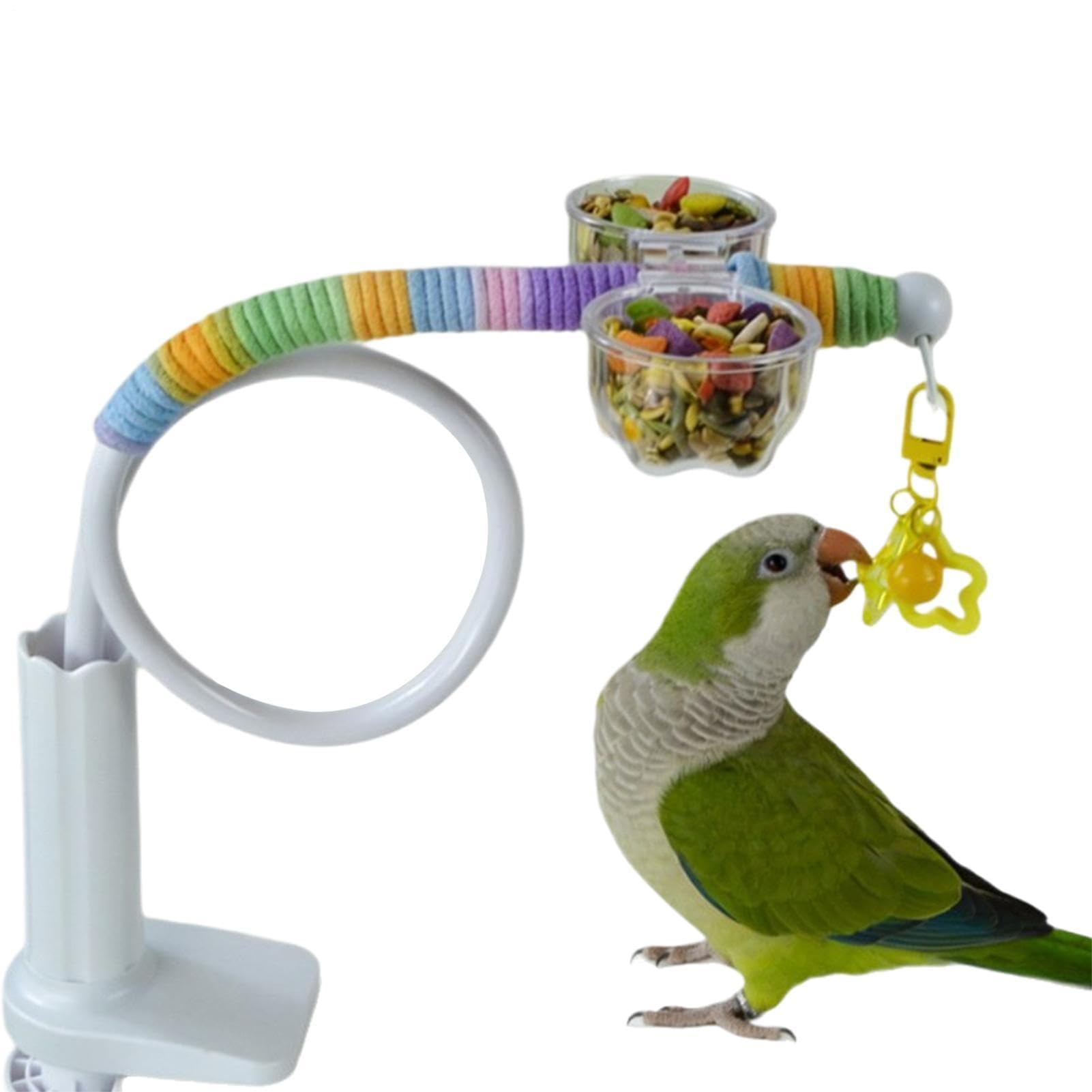 Jaula para pájaros – Parque infantil interactivo antideslizante y flexible | Soporte para pájaros, accesorios para jaula de periquitos, periquitos, periquitos, periquitos, guacamayos, forraje