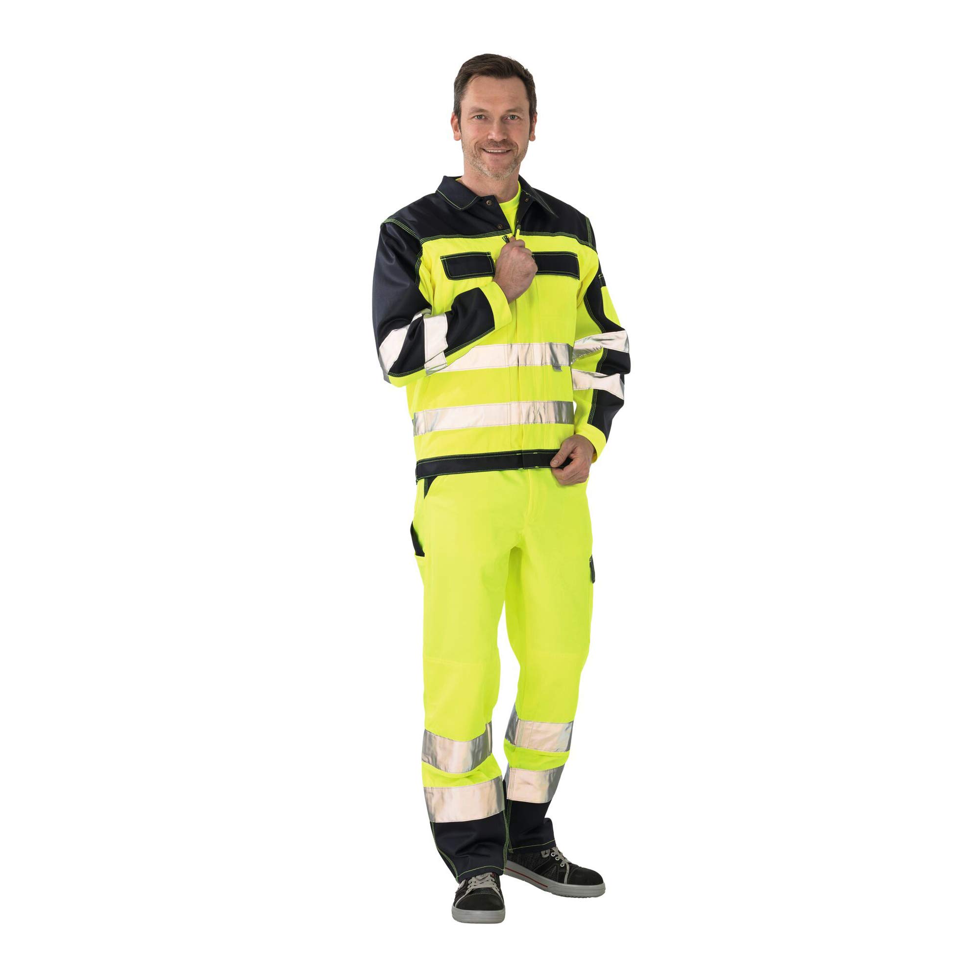 Planam 2007030 Warnschutz Bundjacke, Gelb/Marine, Größe 30