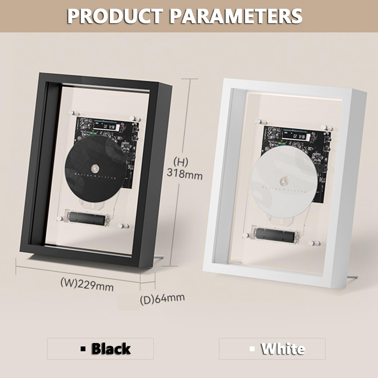 Lettore CD da parete, lettore audio Bluetooth con telecomando, uscita AUX da 3,5 mm, ideale per casa, ufficio e display decorativi da parete