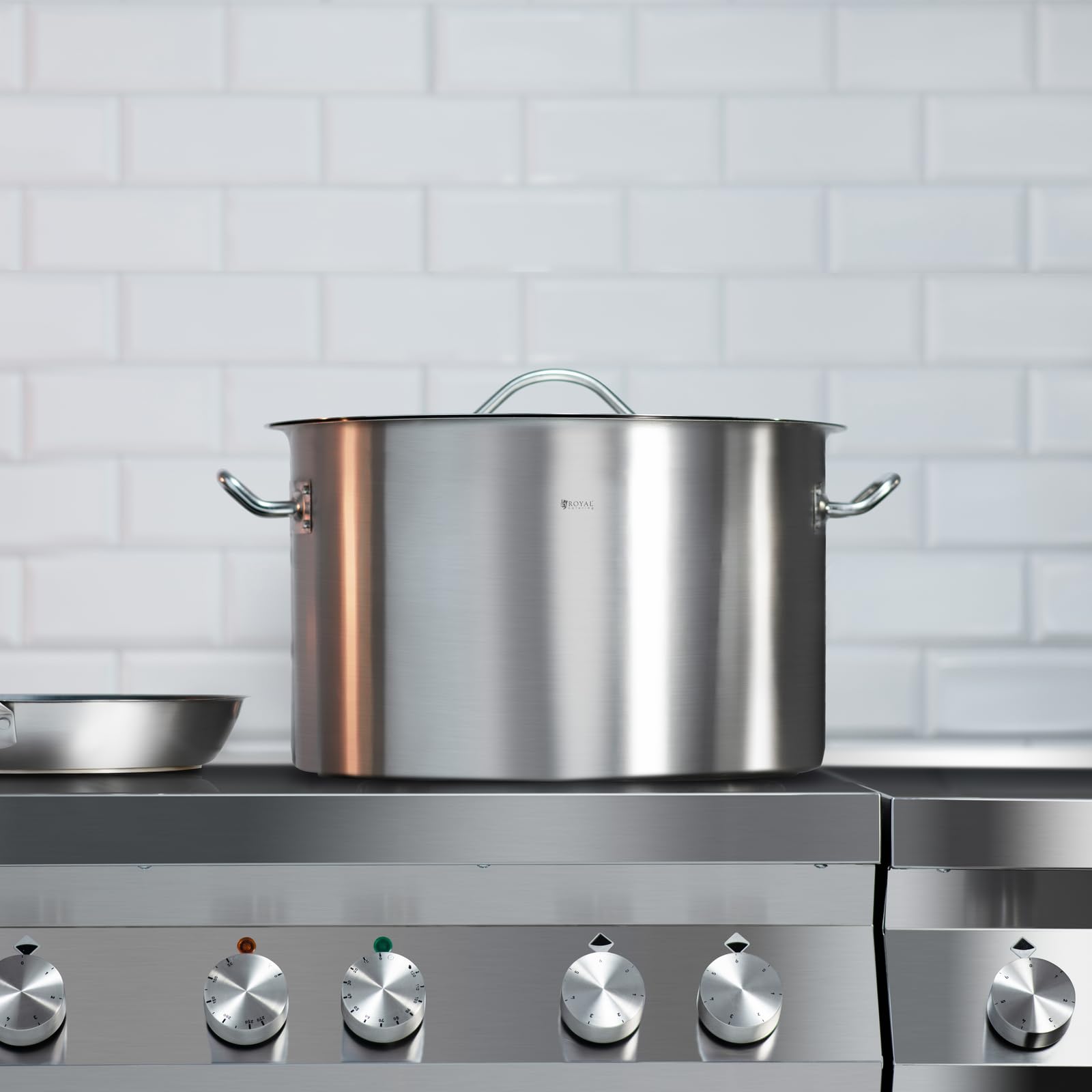 Royal Catering Casserole Induction Fond Rapporté Sandwich Triple (31 L, Ø 40 cm, Avec Couvercle, Inox Aluminium)