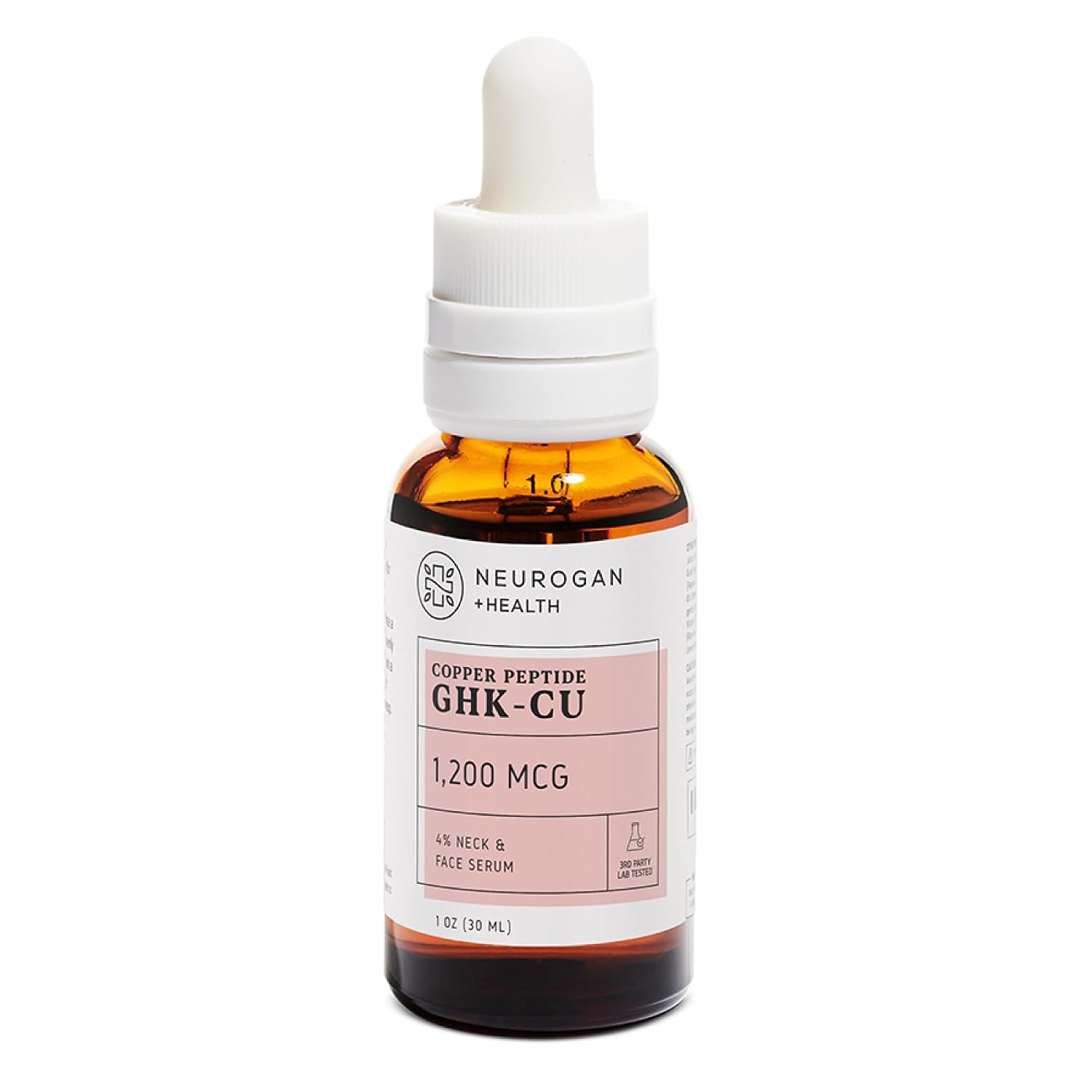 GHK-Cu Copper Peptide 4% Neck & Face Serum 1,200mcg 1 oz bottle