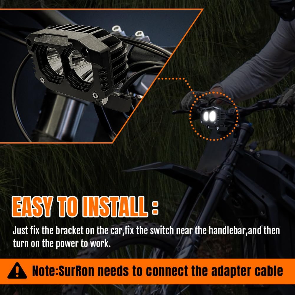 AUTOVIC Dirt bike Headlight Kit for Sur-Ron Segway X260 Talaria Sting R MX4 White Light Kit Motorcycle Dirtbike Light Bar with PC Lens Led Headlamp Switch plug light bracket (4 Inch)