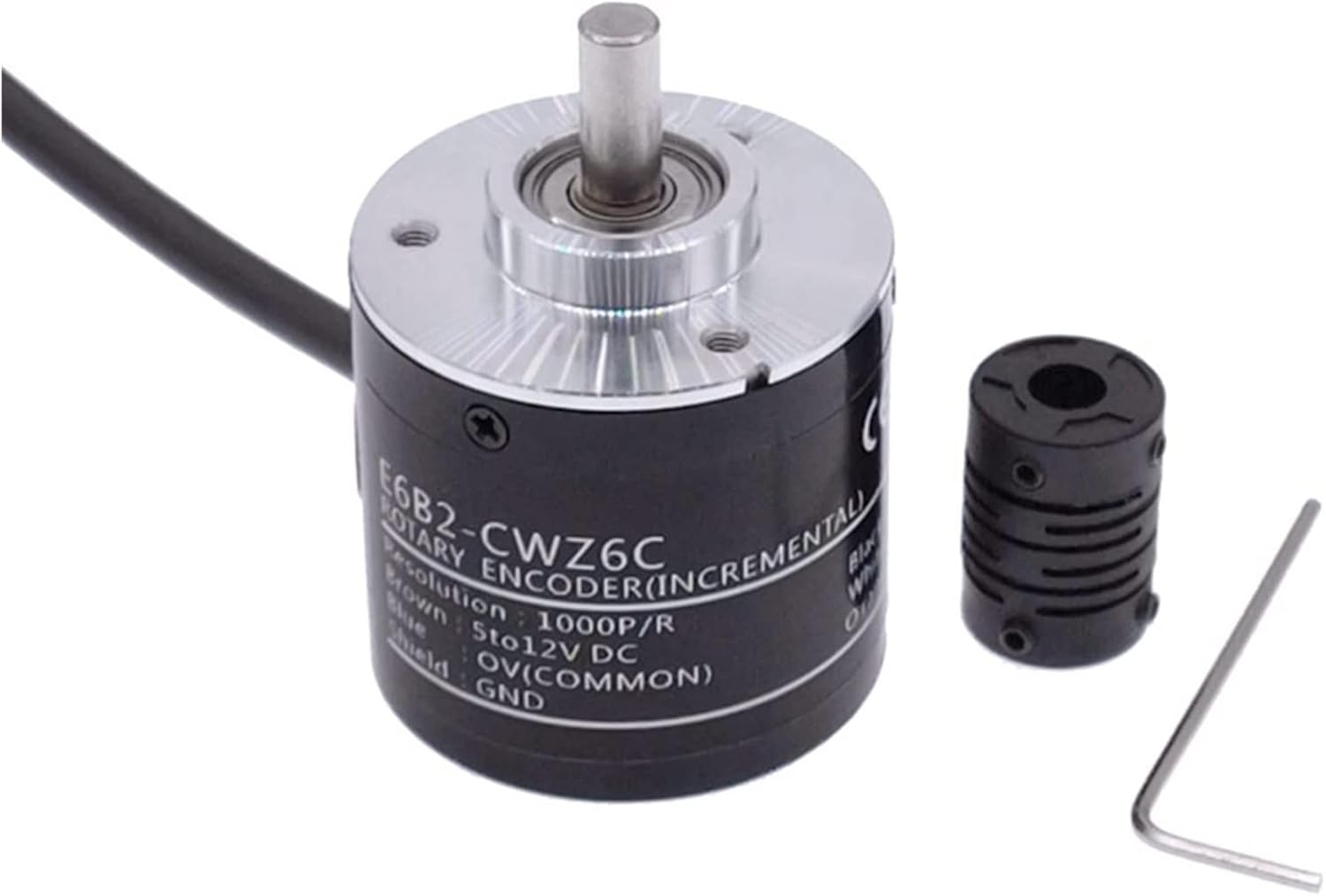 Switch Encoder E6B2 CWZ6C Rotary Encoder E6B2-CWZ6C 100/200/360/500/600/800/1000/2000P/R 5-24V DC NPN Output Rotary Switch with 2m line (Color : 500p R)