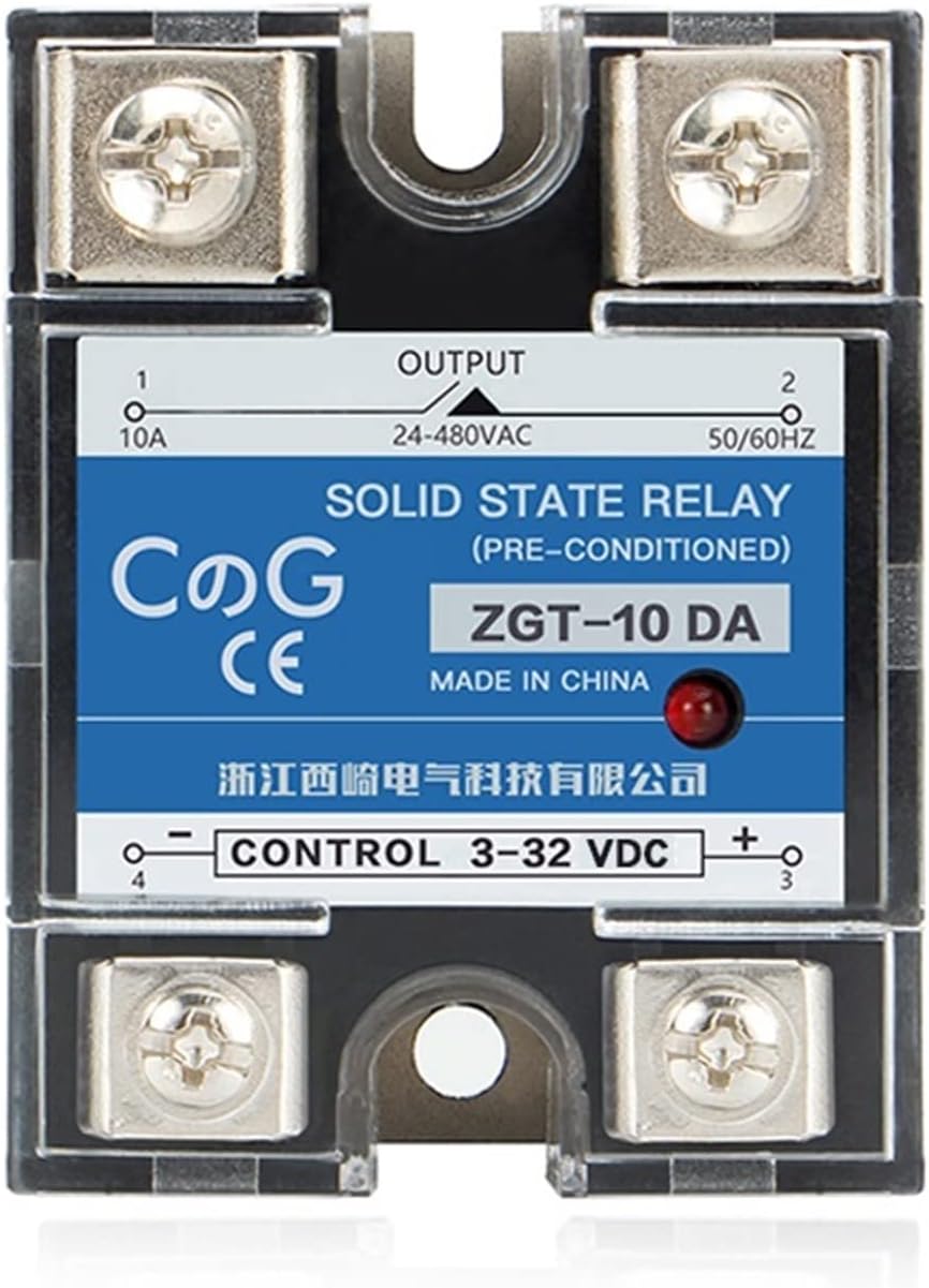 10A 25A 40A DA Single Phase DC Control AC Heat Sink 220V to 3-32VDC SSR-10DA 25DA 40DA Plastic Cover Solid State Relay(40DA)