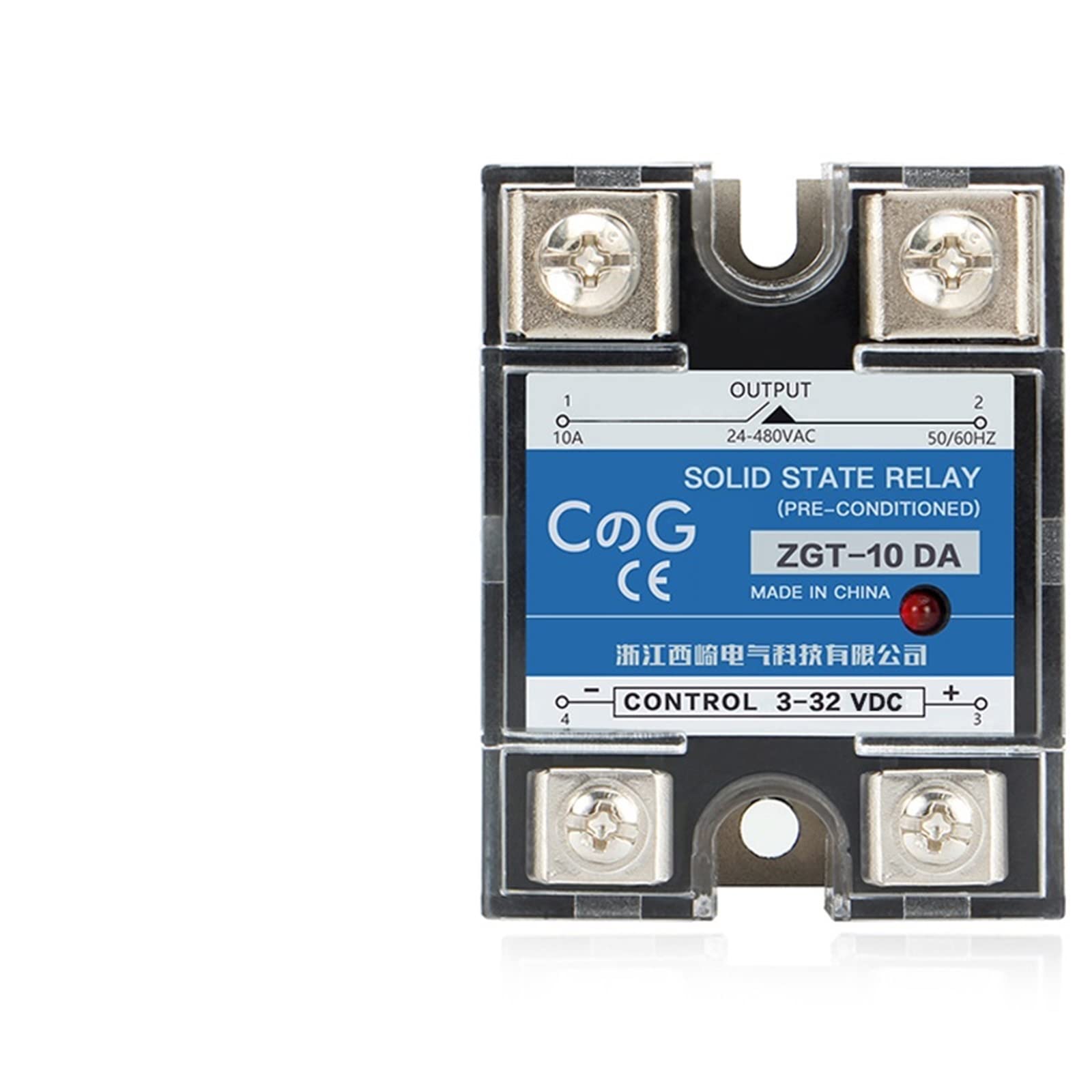 Aqhyebnsr One Color 10A 25A 40A Da Single Phase Dc Control Ac Heat Sink 220V To 3-32Vdc Ssr-10Da 25Da 40Da Plastic Cover Solid State Relay(25Da)