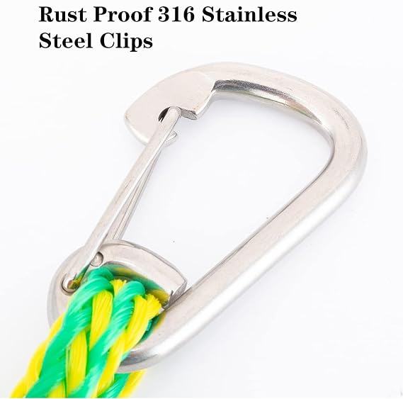 PWC Bungee Dock Line Stretchable Bungee Cords w/Stainless Steel Clip (Stretches 4-5.5ft) with Foams Float Perfect for PWC, Jet Ski, SeaDoo, Yamaha WaveRunner, Kayak, Pontoon 4 Pack
