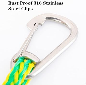 PWC Bungee Dock Line Stretchable Bungee Cords w/Stainless Steel Clip (Stretches 4-5.5ft) with Foams Float Perfect for PWC, Jet Ski, SeaDoo, Yamaha WaveRunner, Kayak, Pontoon 4 Pack