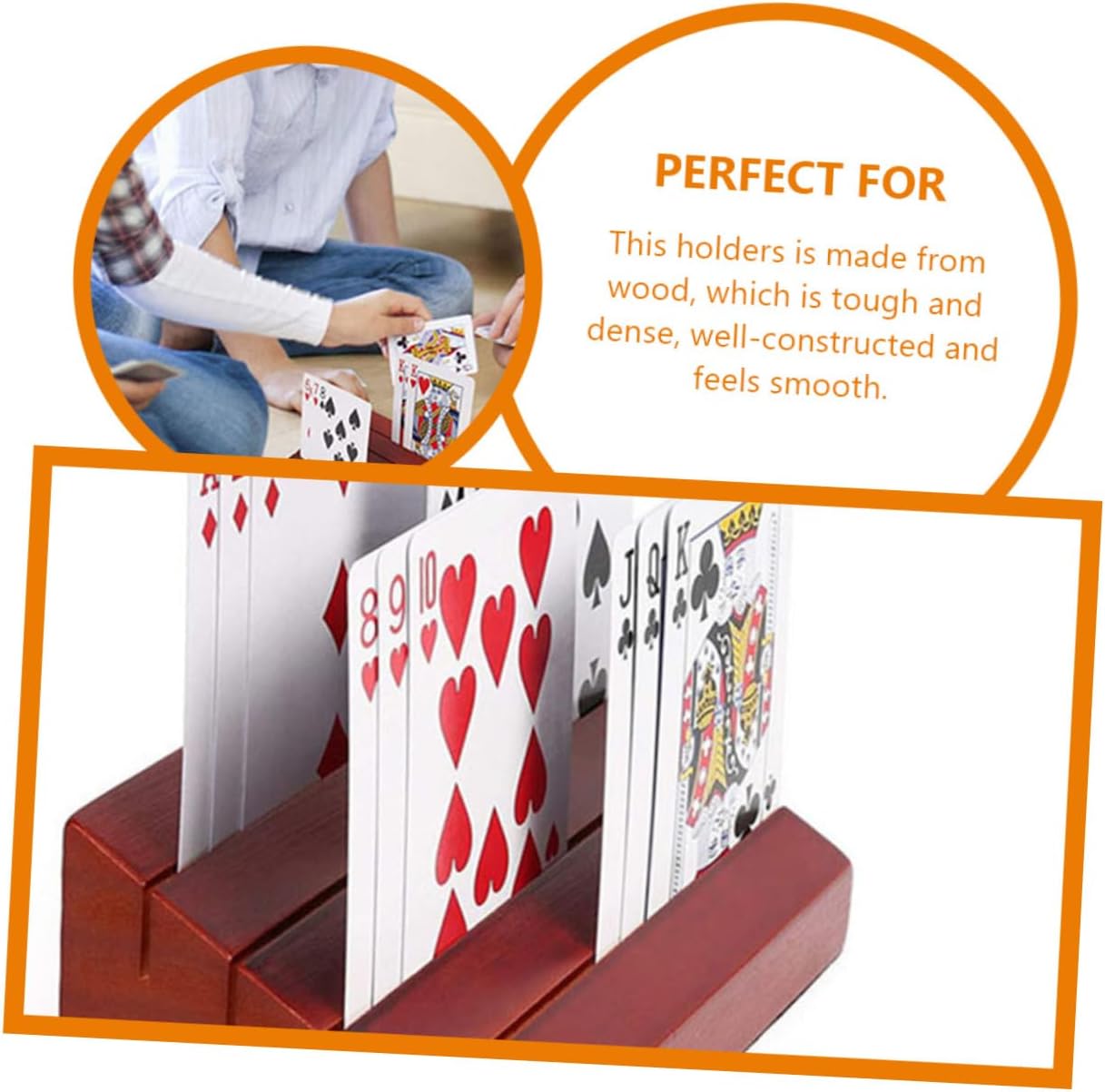 Wooden Playing Card Holder Display Base for Card Games Sturdy Rack Natural Appearance