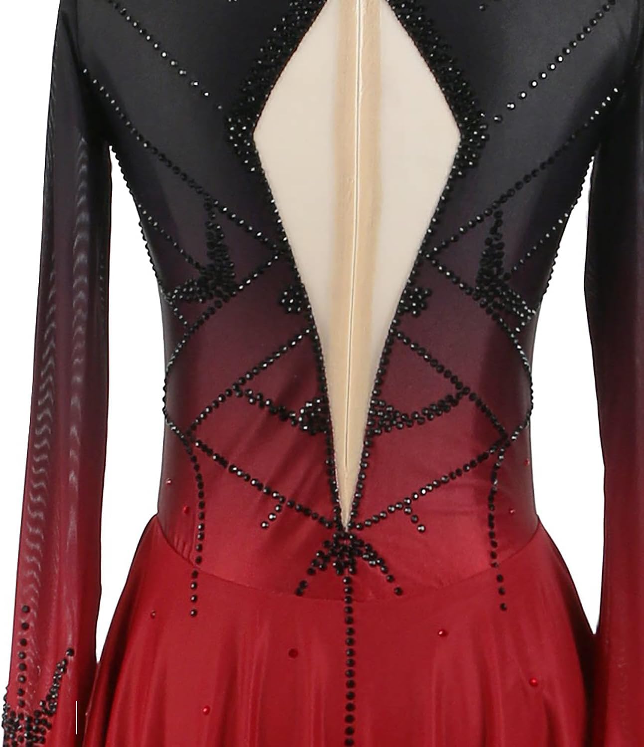 Professional Ice Skating Dresses for Girls Black Red Figure Skating Competition Rhinestones Rhythmic Gymnastics