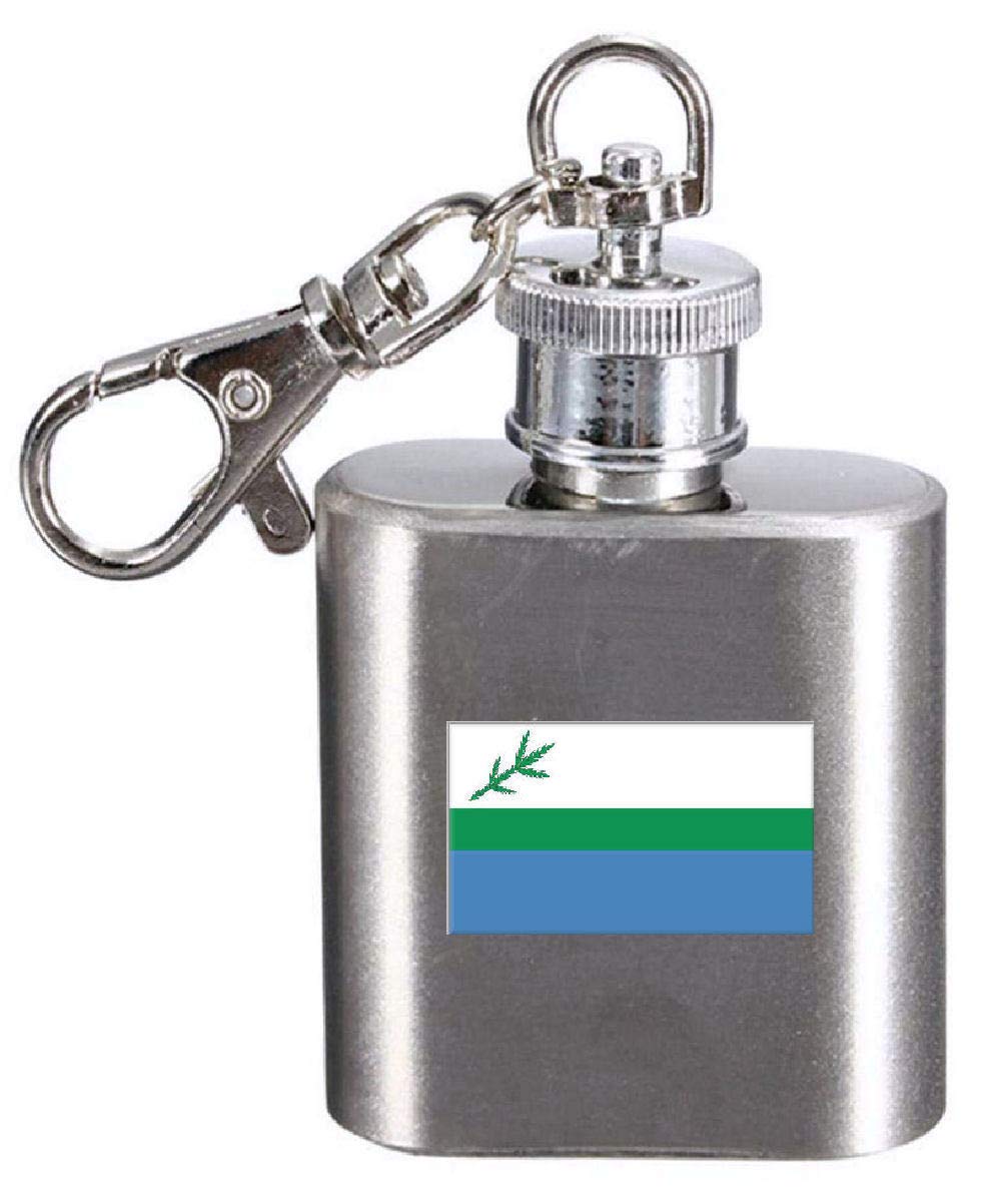 Flasque porte-clés avec gravure drapeau Labrador en acier inoxydable premium