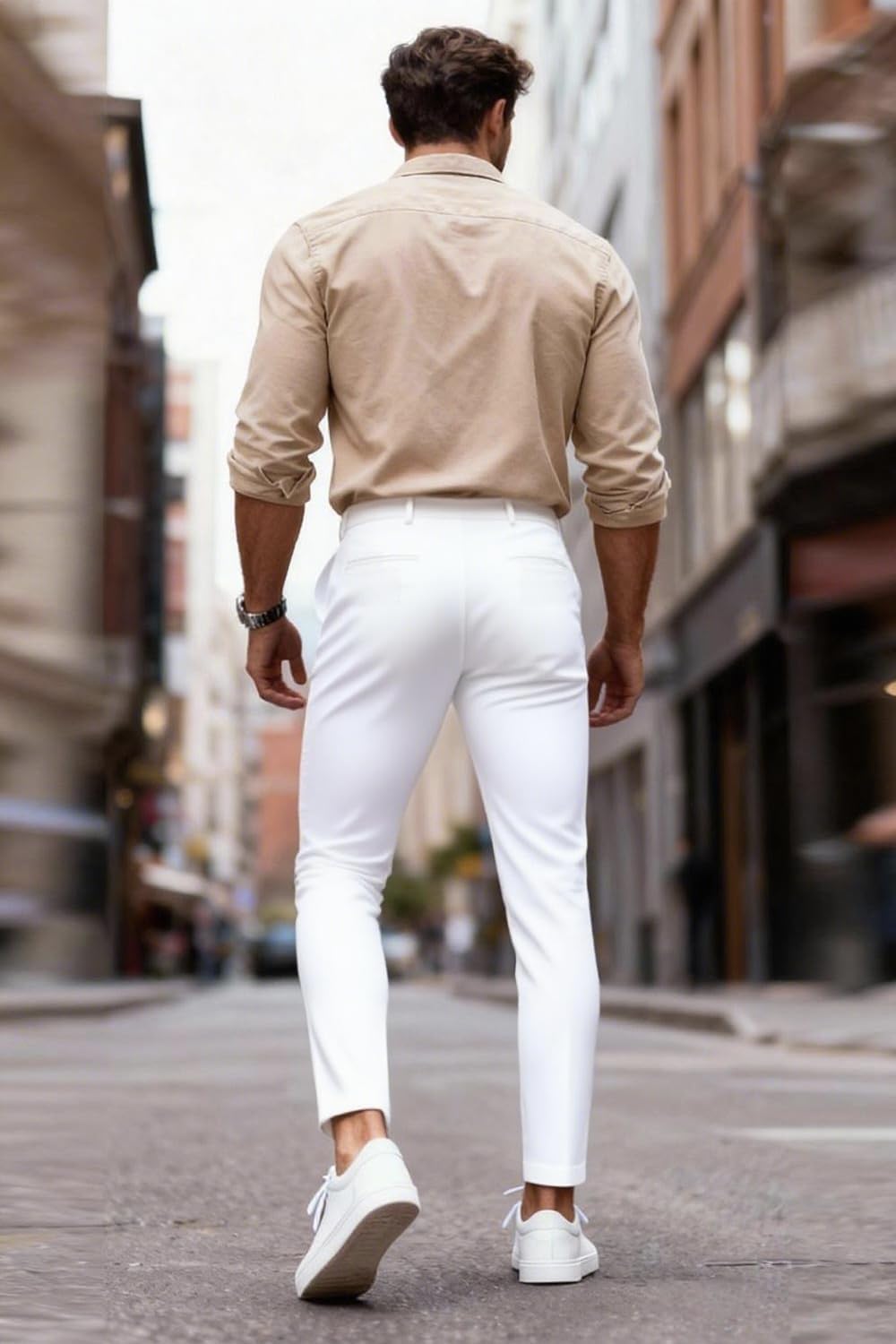 GINGTTO Mens Skinny Pants Tapered Leg Stretch Slim Fit Dress Pants for Men - Image 3