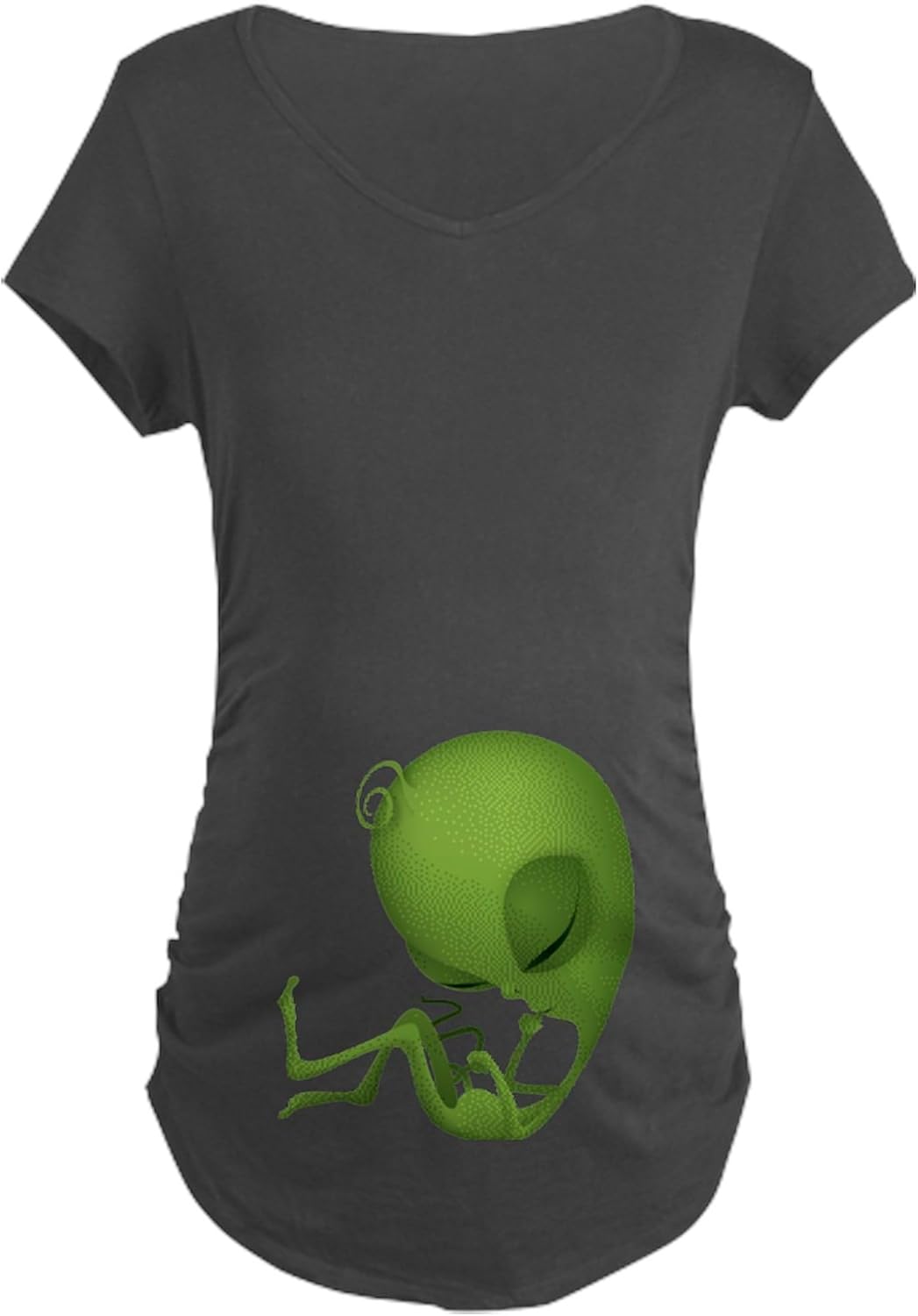 CafePress Alien Fetus Maternity Dark T Shirt Women's Maternity Ruched Side T-Shirt