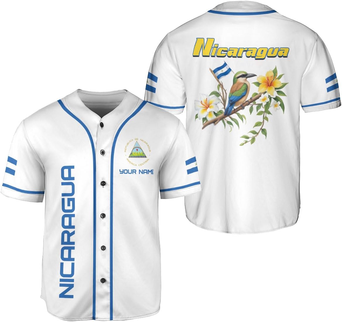 Royal Fight Personalized Nicaragua Baseball Jersey Custom Nicaragua Baseball Jersey for Men Women Nicaraguan Camisas Shirt