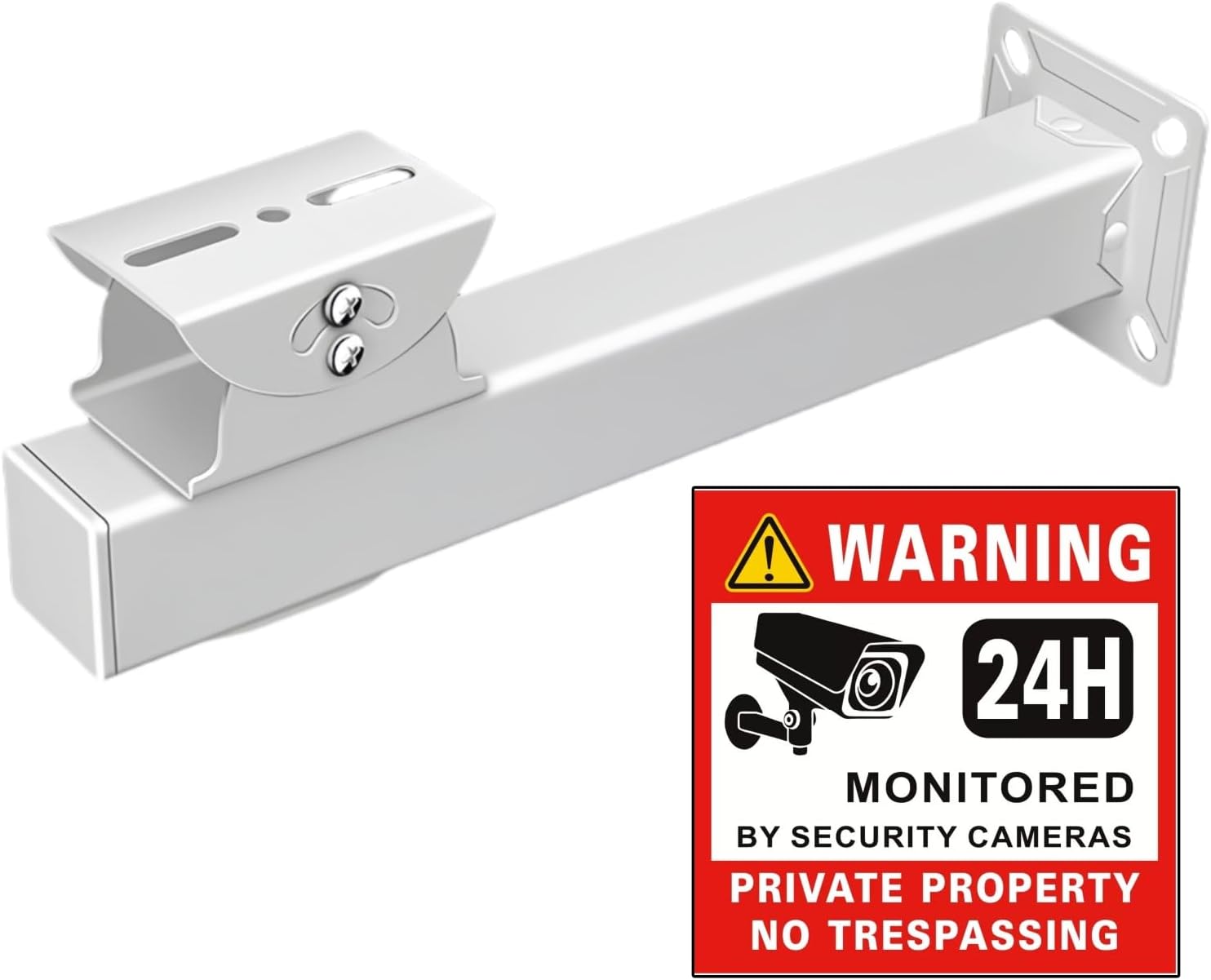 Heavy-Responsibility Metal Duckbill CCTV Safety Digital camera Mount Bracket – Common Match for IP Cameras, Indoor/Out of doors Use, Wall & Ceiling Mount with Warning Sticker Included