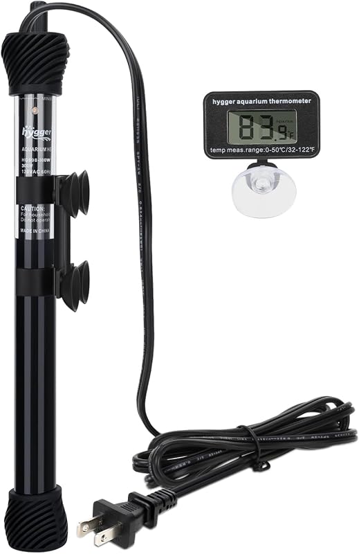 Aquecedor Submersível com Termostato para Aquário hygger 300 W com Termômetro LED