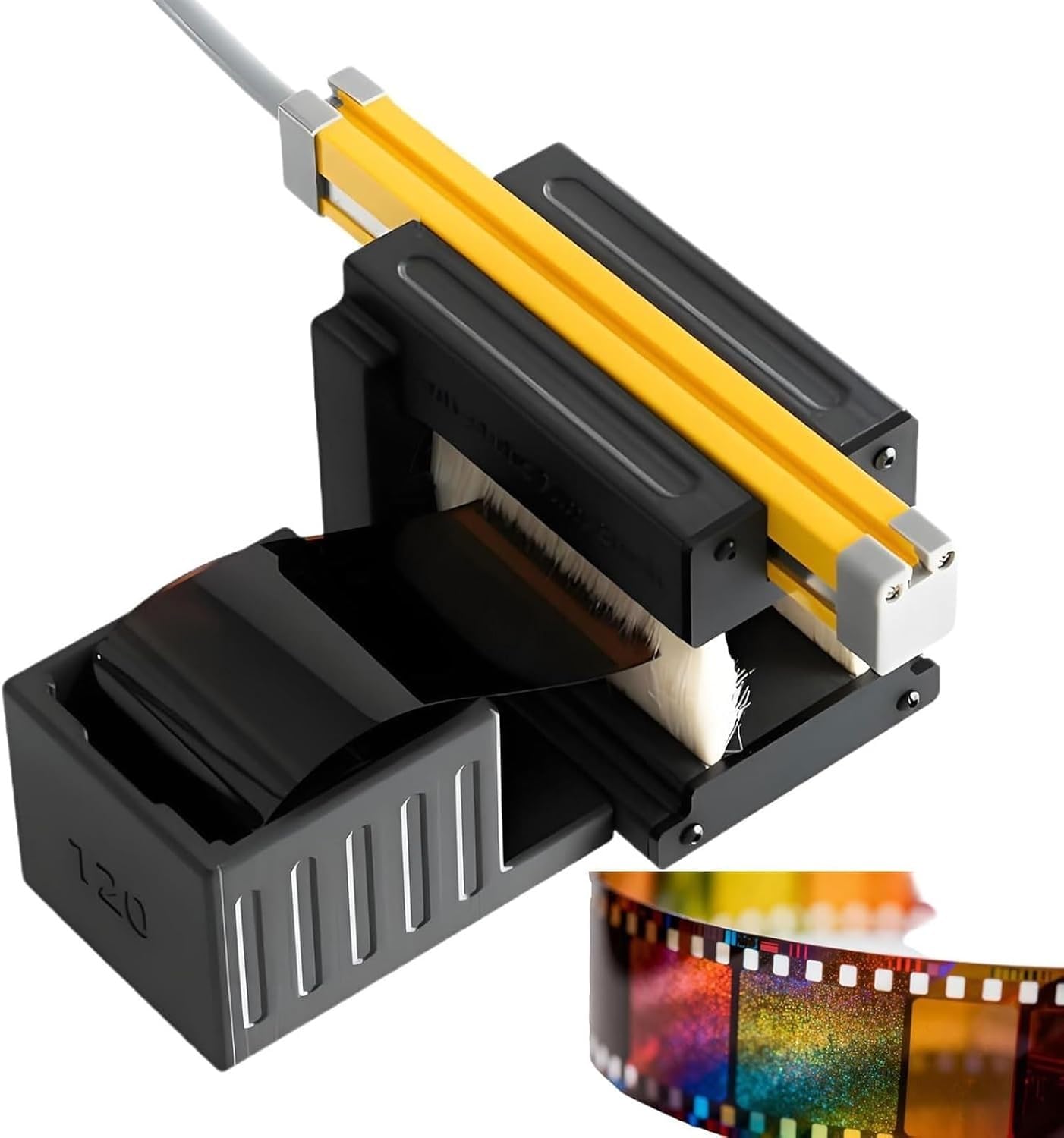 Kit limpiador de película antiestática, removedor de polvo electrostático con cepillo y caja de almacenamiento para películas de 135, 120 y 4 x 5