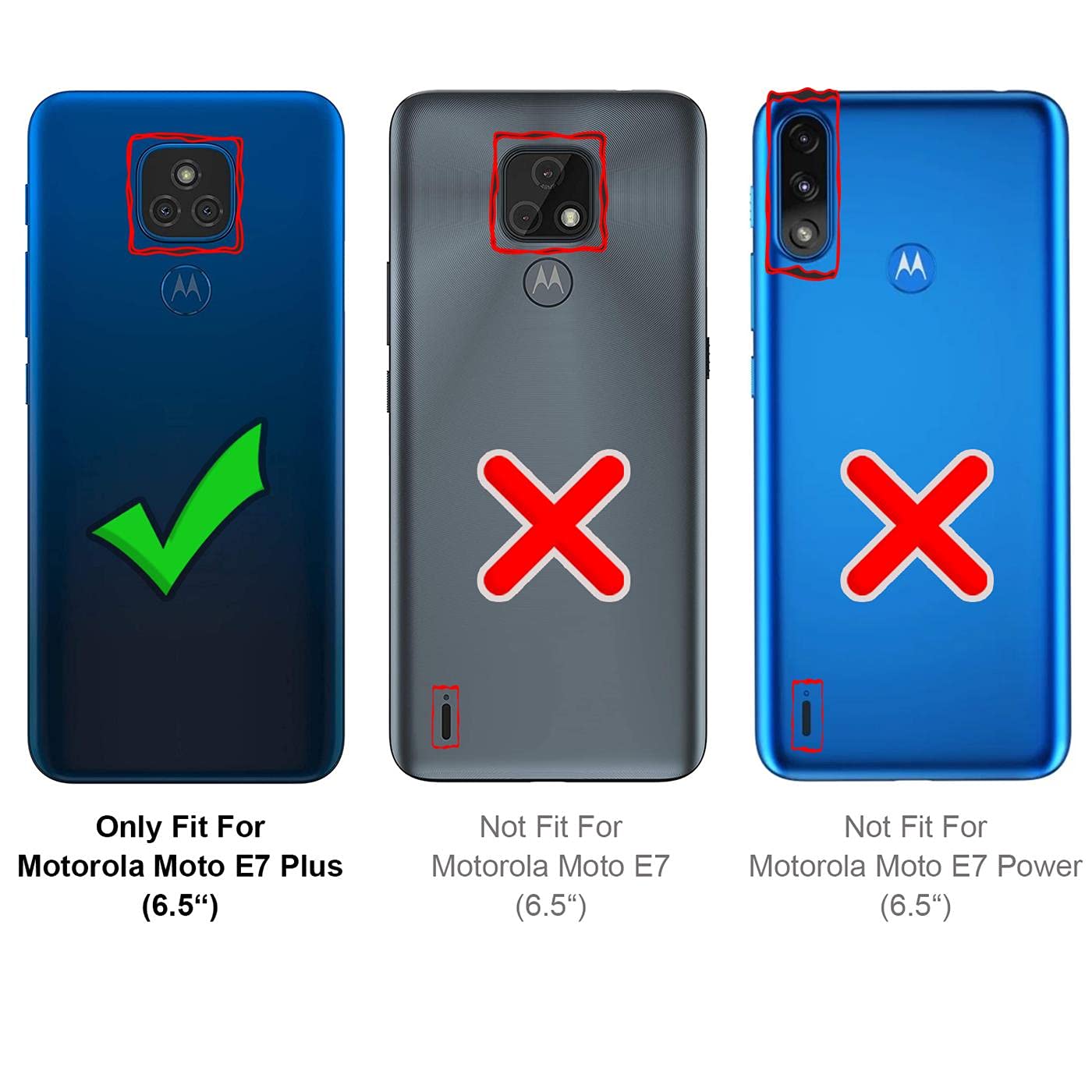 Verco custodia per Motorola Moto E7 Plus, Case per Motorola E7 Plus Cover PU Pelle Portafoglio Protettiva, Nero
