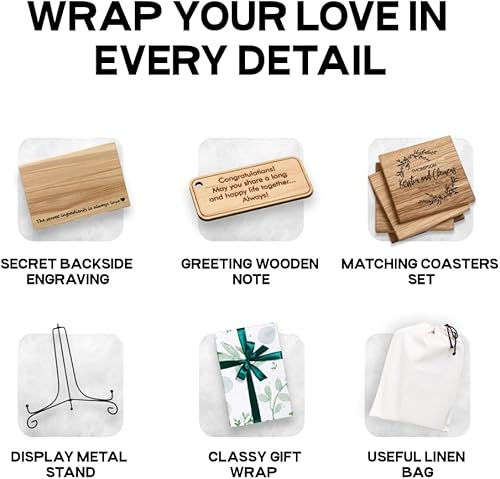 Miniatura 6 de Wedding Cutting Board - Custom Engraving with Family and Couple Names – Personalized Wood Cutting Board – Keepsake Gift for Wedding, Anniversary,