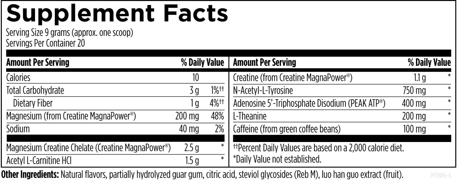 Designs for Health PreTrain NRG Drink Mix - Pre-Workout Powder with Creatine + Green Coffee - Supports Focus, Power + Mental Energy in Athletes - None-GMO, Cherry Lime Flavor (20 Servings / 180g)