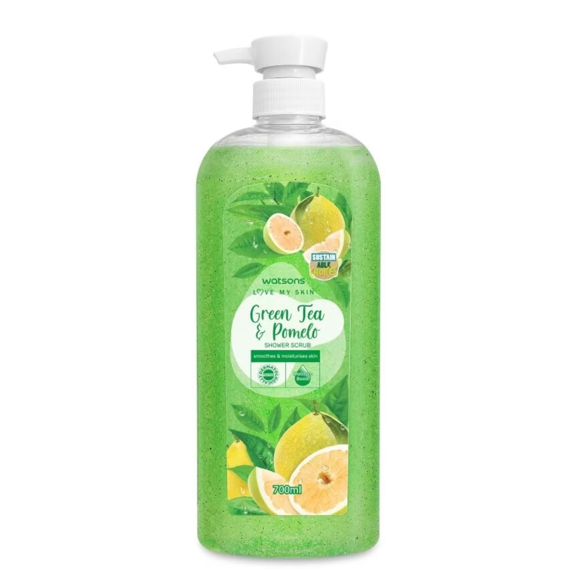 Love My Skin Green Tea & Pomelo Shower Scrub 700ml