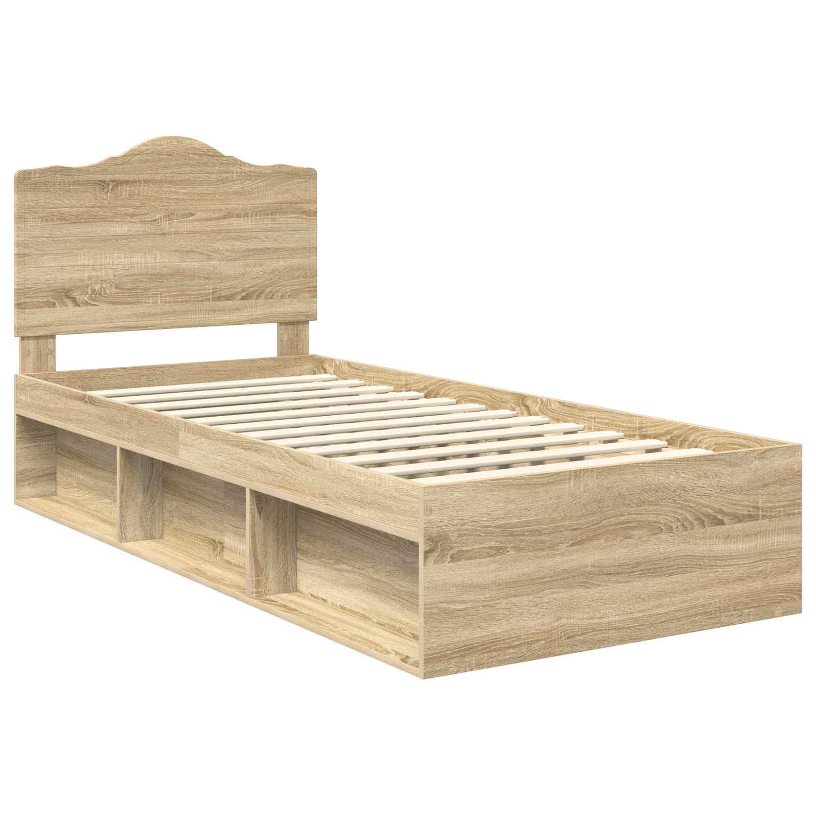 vidaXL Estructura de Cama con cabecera Roble Sonoma 75 x 190 cm