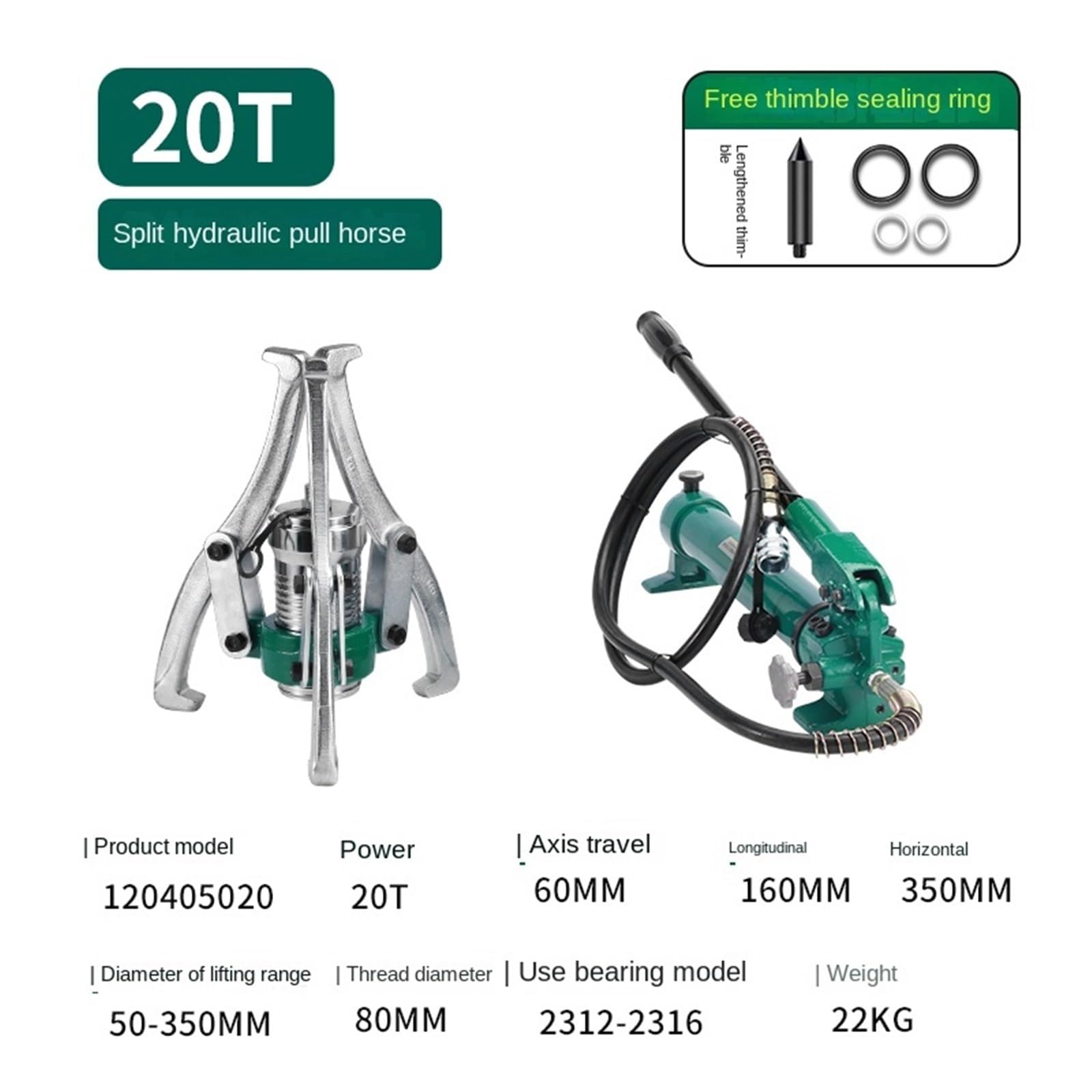 Dzielony ściągacz hydrauliczny Trójszczękowy uniwersalny ściągacz do kół pasowych łożysk, wielofunkcyjny ściągacz Narzędzie hydrauliczne(Set3)