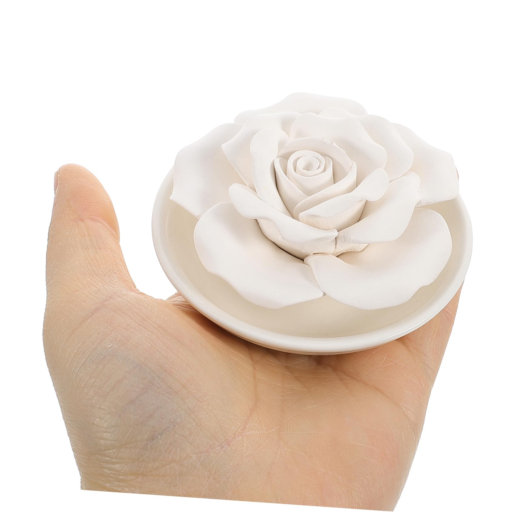Gatuida Diffusore Bianco Forma Essenziali e Oli Gesso di Fiore di Decorazione Elegante Profumo Naturale e Relax per Bagno Camera da Letto