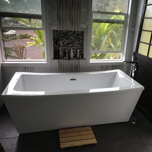 Miniatura 5 de Yarlung Tapete de baño de bambú de madera, 17.5 x 13 pulgadas, antideslizante, impermeable, tapete para spa, relajación de spa, interior o exterior