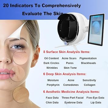 Skin Analysis Machine Professional,13.3 Skin Analyzer,Ai Smart Skin Detector,8-Spectral Imaging,38 Million Pixels,20 Test Items,Wi-Fi Connection,For Acne,Aging,Pigmentation,Sensitivity B
