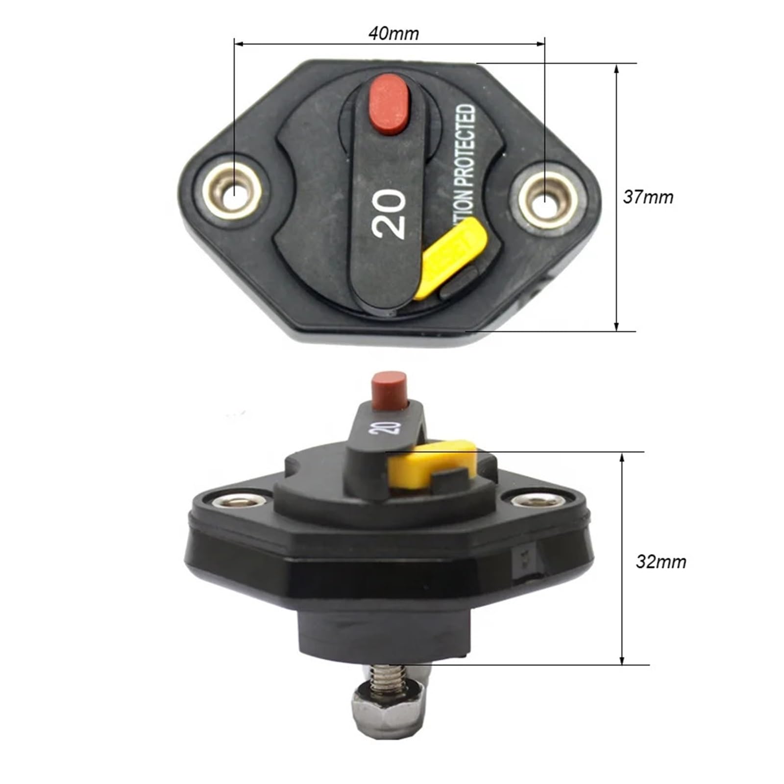 12 V-32 V DC 10 A, 15 A, 20 A, 30 A, 40 A, 50 A, IP67, wodoszczelny, bezpiecznik, wyłącznik bezpiecznikowy, falownik do samochodu Audio Marine (40 A)