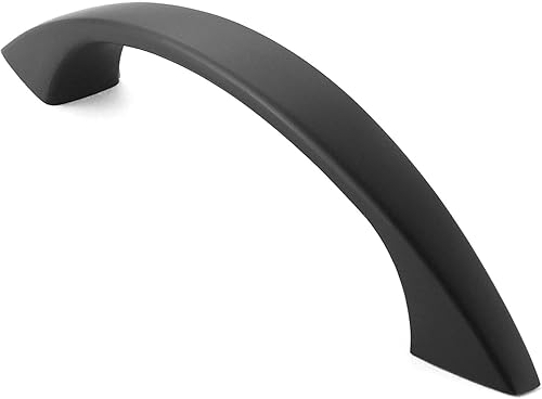 Paquete de 25 tiradores de arco de gabinete de cocina (centros de agujeros de 3 pulgadas)  Accesorios curvos para cajónpuerta  Estilo M243  Negro