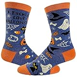 Crazy Dog T-Shirts Women's I F*cking Love Halloween Socks Funny Spooky Costume Party Novelty Ghost Black Cat Footwear