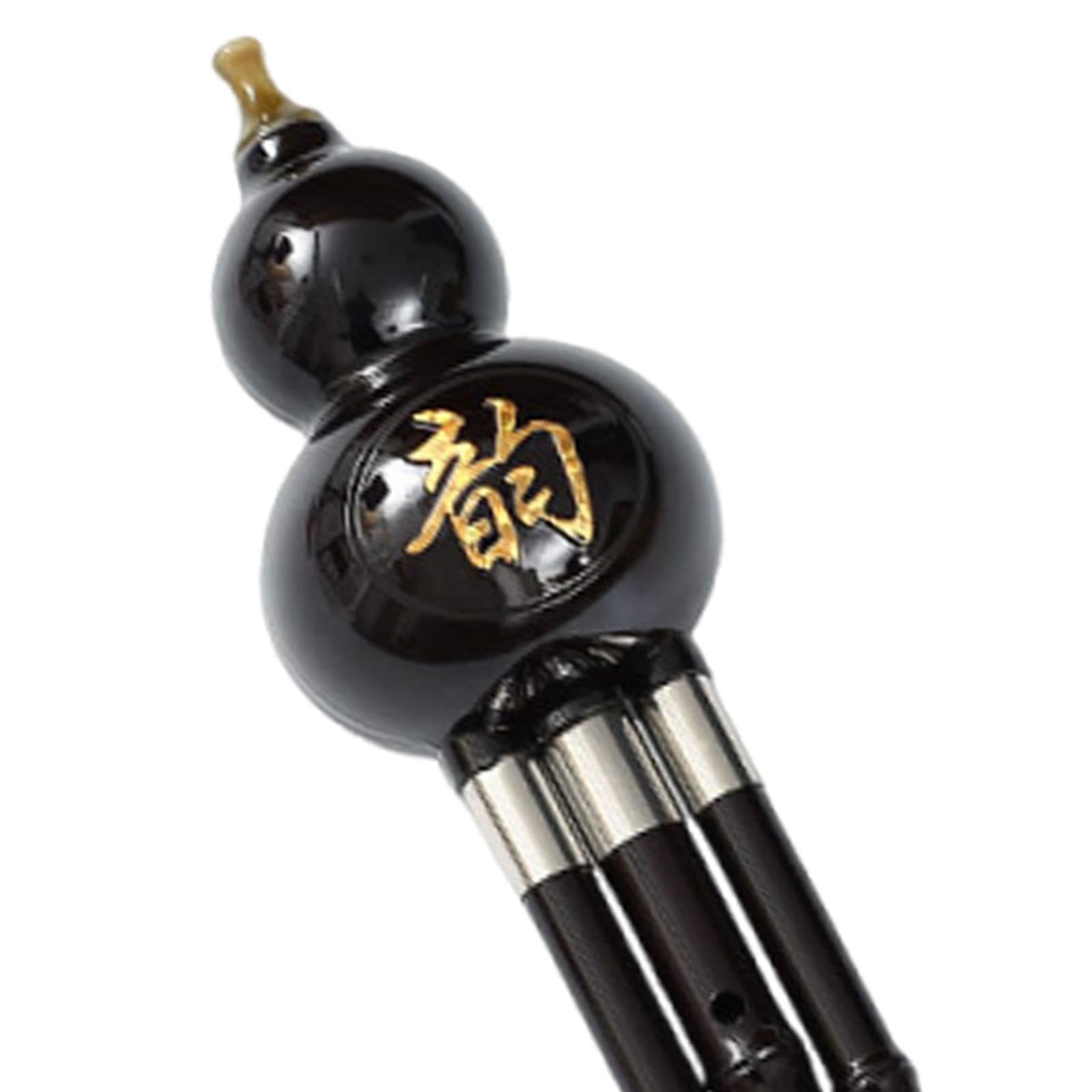 MagiDeal Flauta Hulusi de calabaza, instrumento de viento de madera con clave C, instrumento tradicional Hulusi para practicar en solitario, regalos para el,