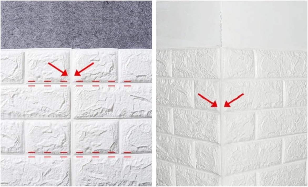 20PCS 3D Faux Brick Wall Panels, Peel and Stick Self-Adhesive Waterproof Decorative Wallpaper for Kitchen Living Room Bedroom Home Office, Yellow Old