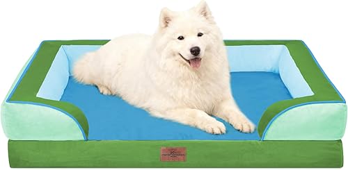 Miniatura 105 de Comfort Expression - Cama ortopédica perros pequeños, 20 x 14 pulgadas, impermeable, espuma soporte cartón de huevo, cojines extraíbles, sofá con