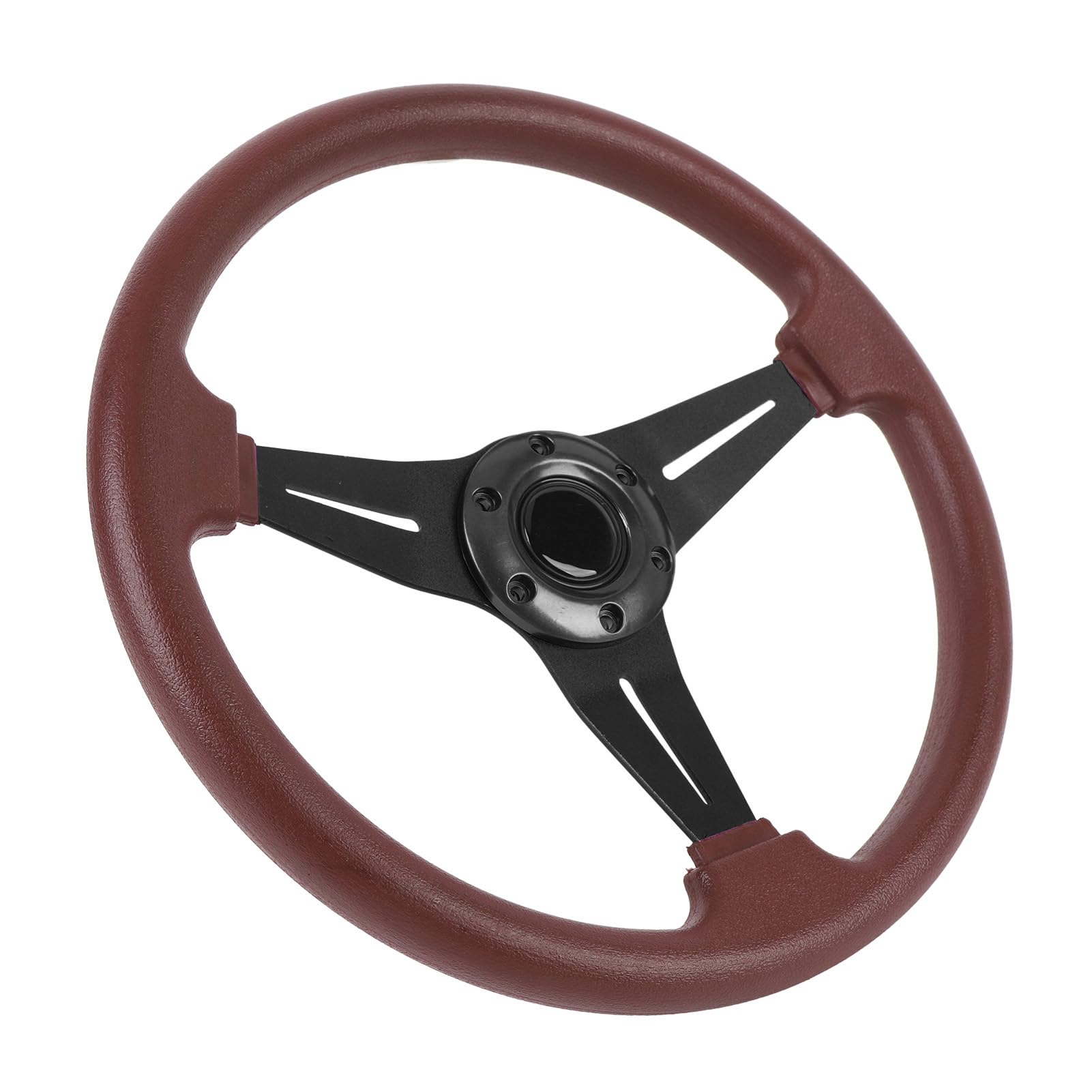 Generic 14 -Colle -Auto kar Wheel, Poprawa Komfort Stylowej Kierownicy Wyścigowej Długa trwałość z Przyciskiem Klaksonu dla Adaptera 6 otworów (BLACK)