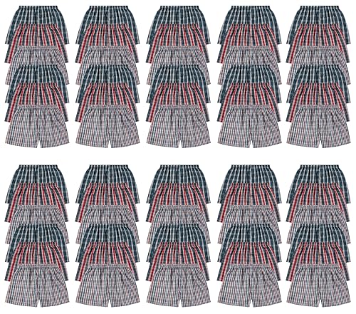 BILLIONHATS 60 Pack of Mens Boxer Briefs Wholesale, Colorful Cotton Mens Underwear in Bulk, Donating For Homeless Shelters