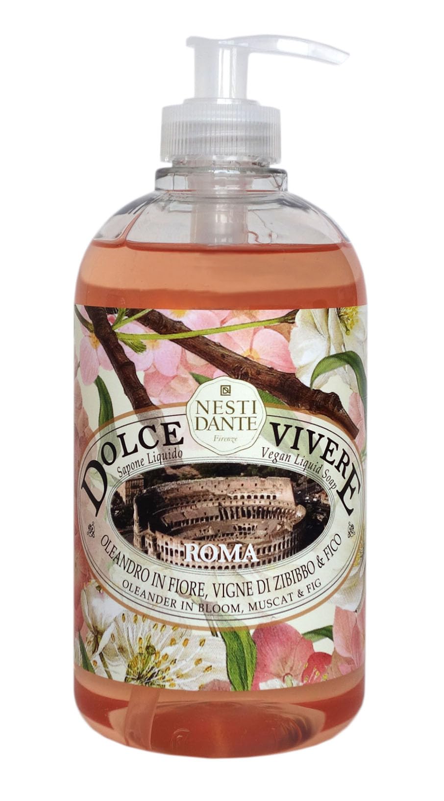 Dolce Vivere Roma Antioksidan ve Nemlendirici Etili Zakkum ve Muskat Özlü Sıvı Sabun 500 Ml