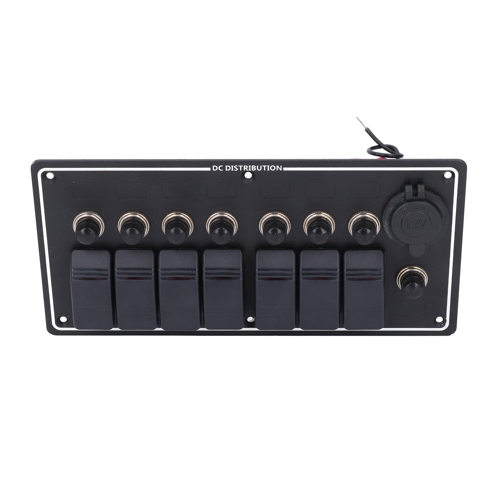 Pannello Interruttori a Bilanciere a 7 Gruppi, 5A X 4 10A X 2 15A X 2 Interruttore a Bilanciere per Barche in Alluminio Impermeabile IP65 con Protezione da Sovraccarico, Pannello