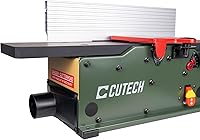 Vista 4 de Cutech 40160HB Cepilladora de Mesa con Cabezal de Corte en Espiral de 6 Pulgadas con Mesas de Aluminio Recubiertas de Teflón, 12 Insertos TC, Guía