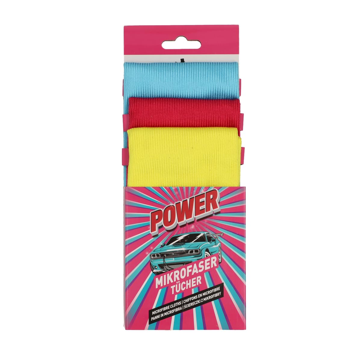 NIGRIN Power Microfibre Cloths Set of 3 Lint Free Polishing Cloths All Surfaces