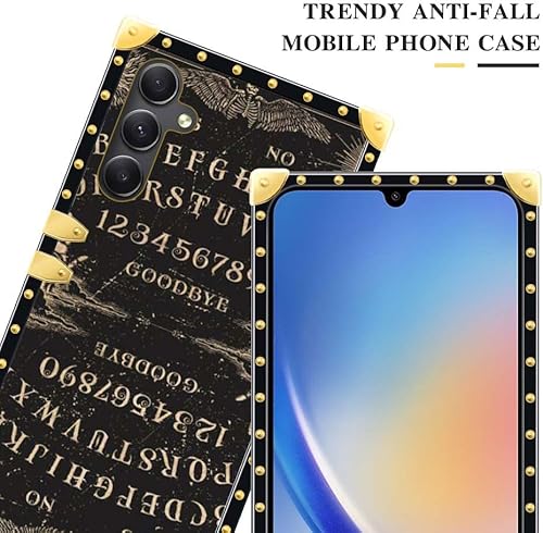 Miniatura 3 de DAIZAG Funda compatible con Samsung Galaxy A54 5G, B Witchy Ouija - Funda de lujo elegante para mujeres y niñas, decoración de metal, esquina