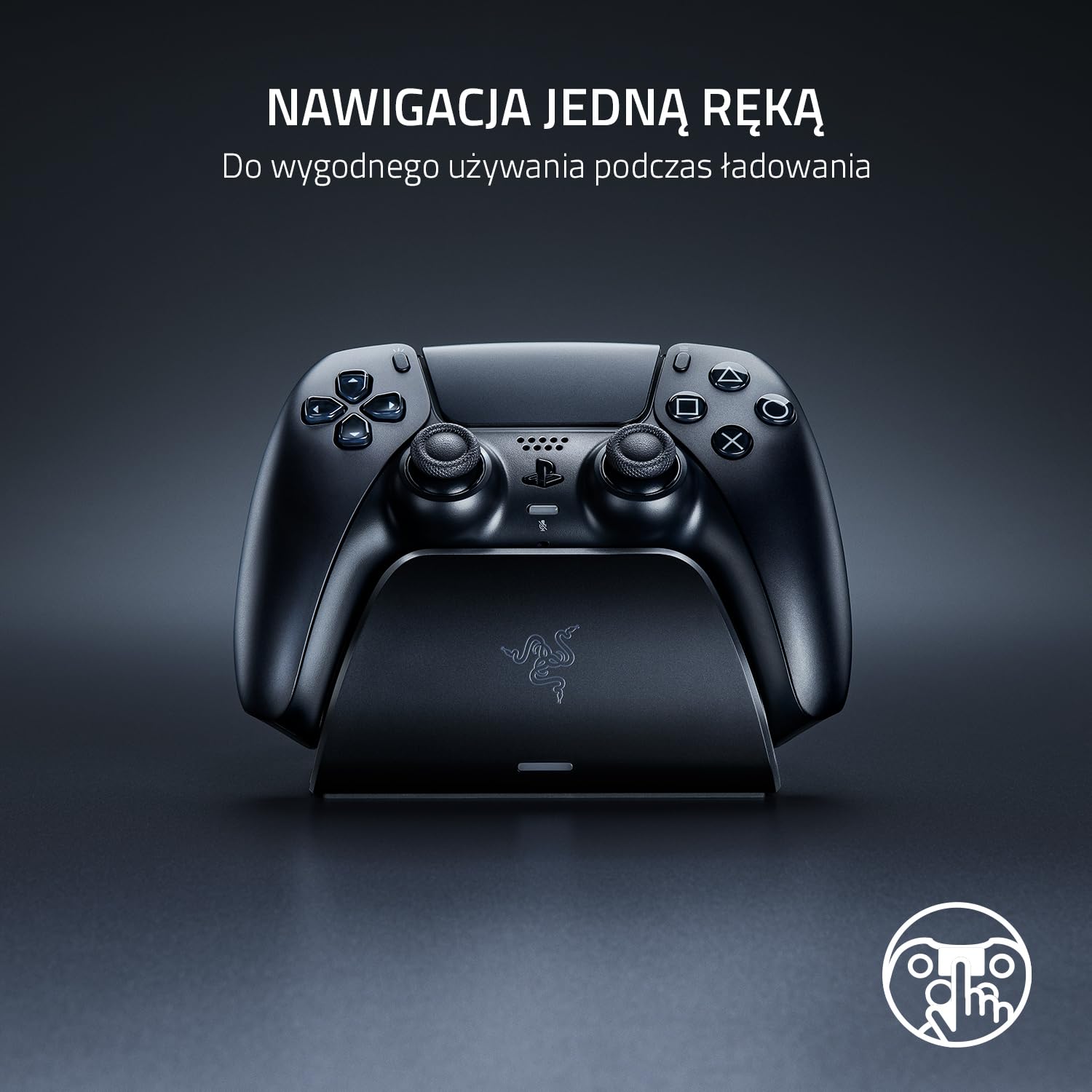 Razer Uniwersalny stojak do szybkiego ładowania - do kontrolera DualSense PlayStation 5 (szybkie ładowanie, zakrzywiona konstrukcja kołyski, zasilany przez USB, nawigacja jedną ręką) Cosmic Red