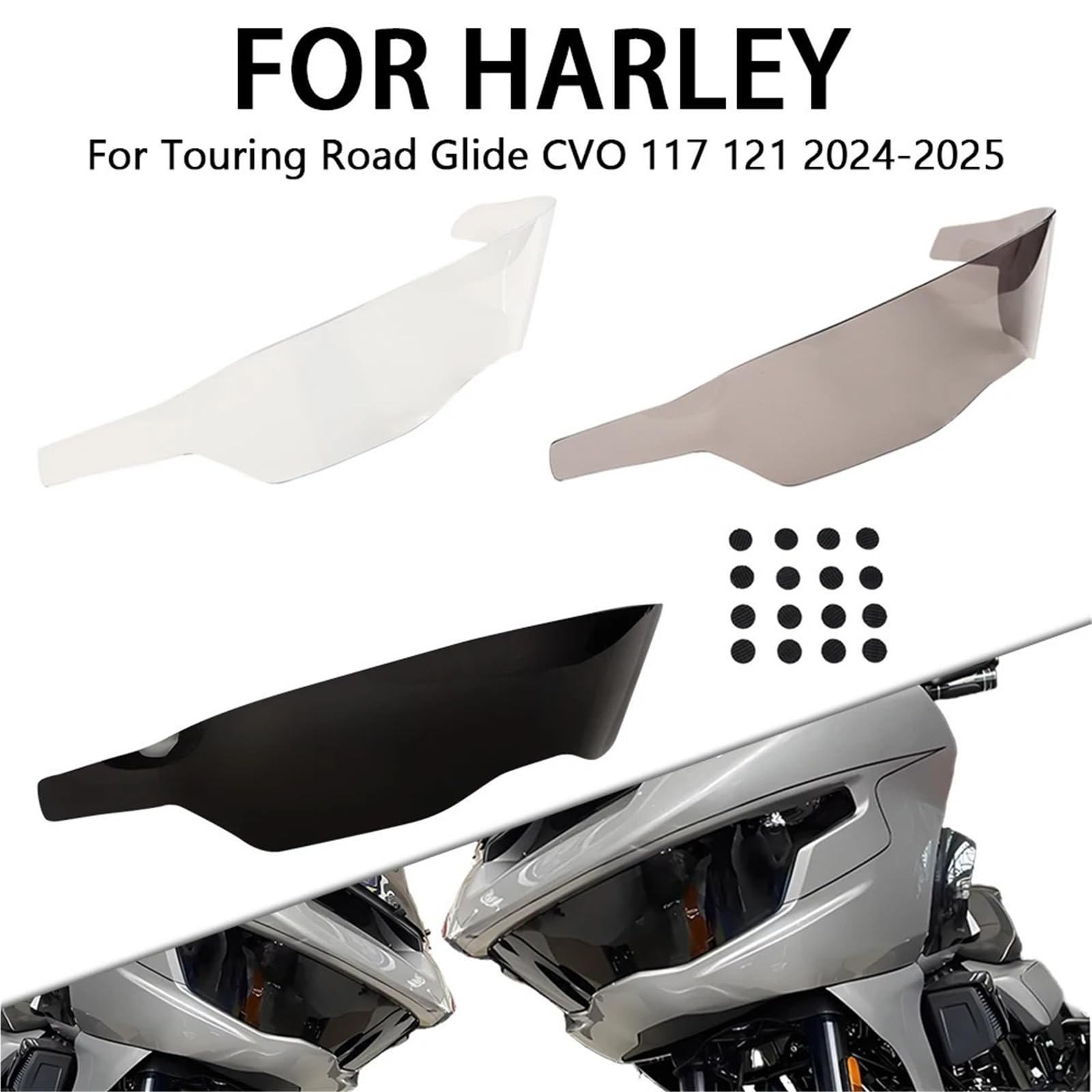 Carenatura Anteriore Accessori Misura Per Harley CVO Road Glide ST 117 121 FLTRXSE 2023-2025 Faro Del Motociclo Copertura Della Protezione Della Carenatura Copertura Protettiva Carenatura(Black)