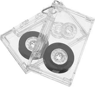 2pcs Vintage Mini Cassette Tape Keychain Pendant, Lightweight Plastic Retro Music Charm for Decorating Workspace or Attaching to Backpacks, Gift for Music Lovers and Retro Fans