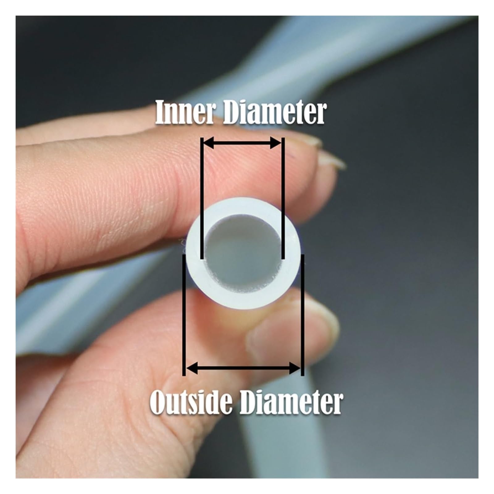 Flexibler Silikonschlauch, Schlauch in Lebensmittelqualität, 1 m, Länge Außendurchmesser 4–18 mm, Innendurchmesser 2–14(OD 12xID 10mm)