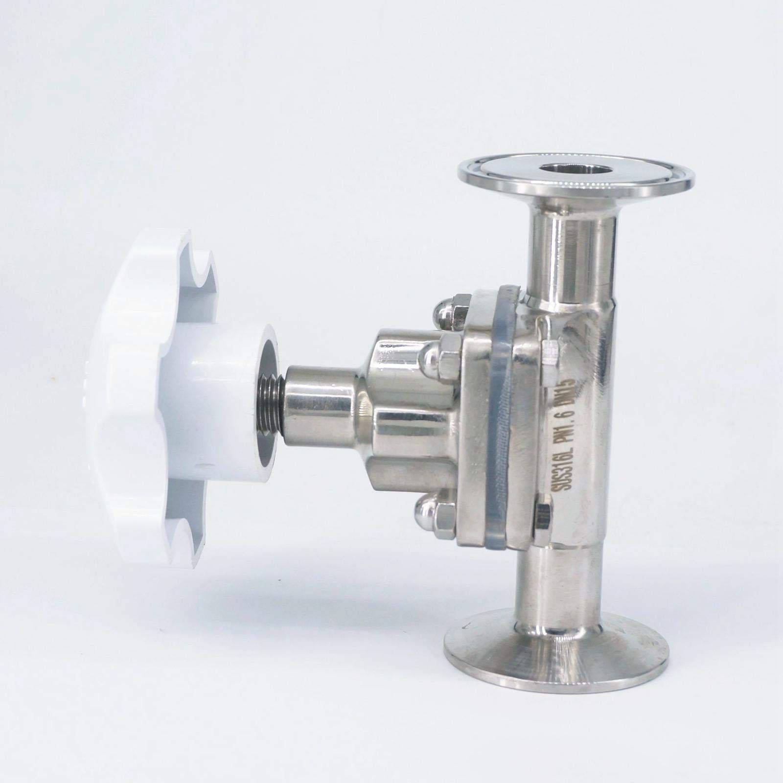 PAKMEZ 3/4" 19mm 316 Stainless Steel 1.5" Tri Clamp Diaphragm Valve Brew Beer Dairy Product