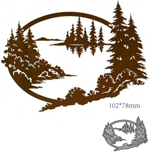 Miniatura 5 de Troqueles de agua de árbol del bosque, plantillas de corte de metal, para Navidad, para tarjetas de invitación, álbumes de recortes, manualidades,