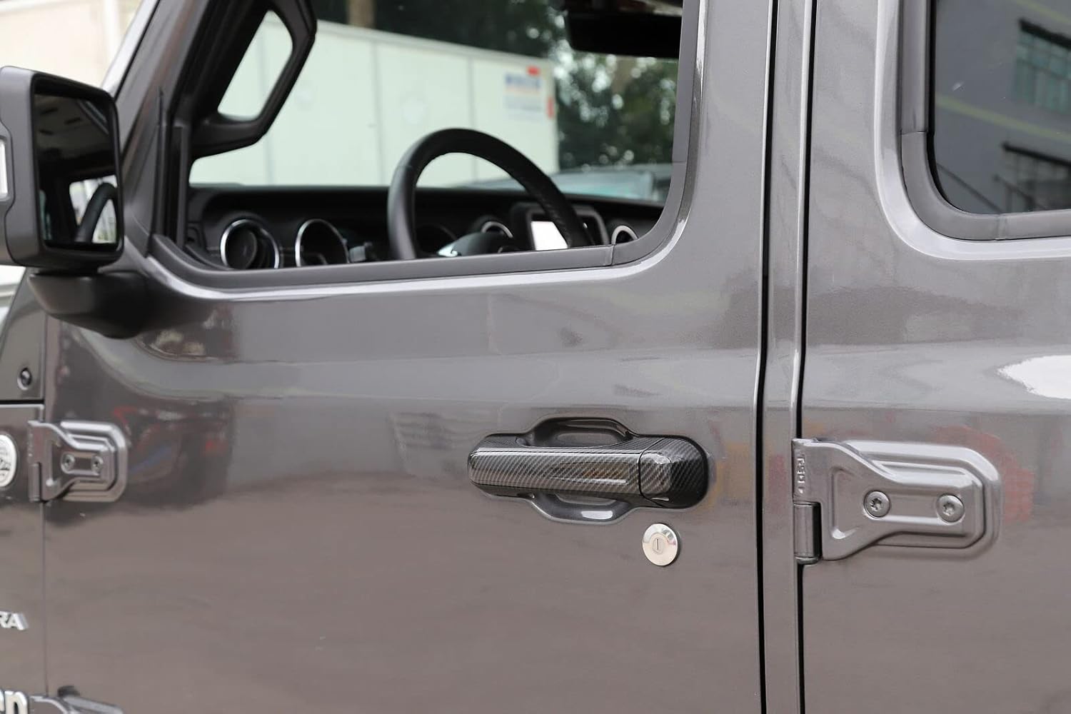 YOCTM 10PCS Door Tailgate Handle Covers Trim Compatible with Jeep Wrangler JL JLU 4XE 2018-2025 Decoration Exterior Accessories (Carbon Fiber Look)