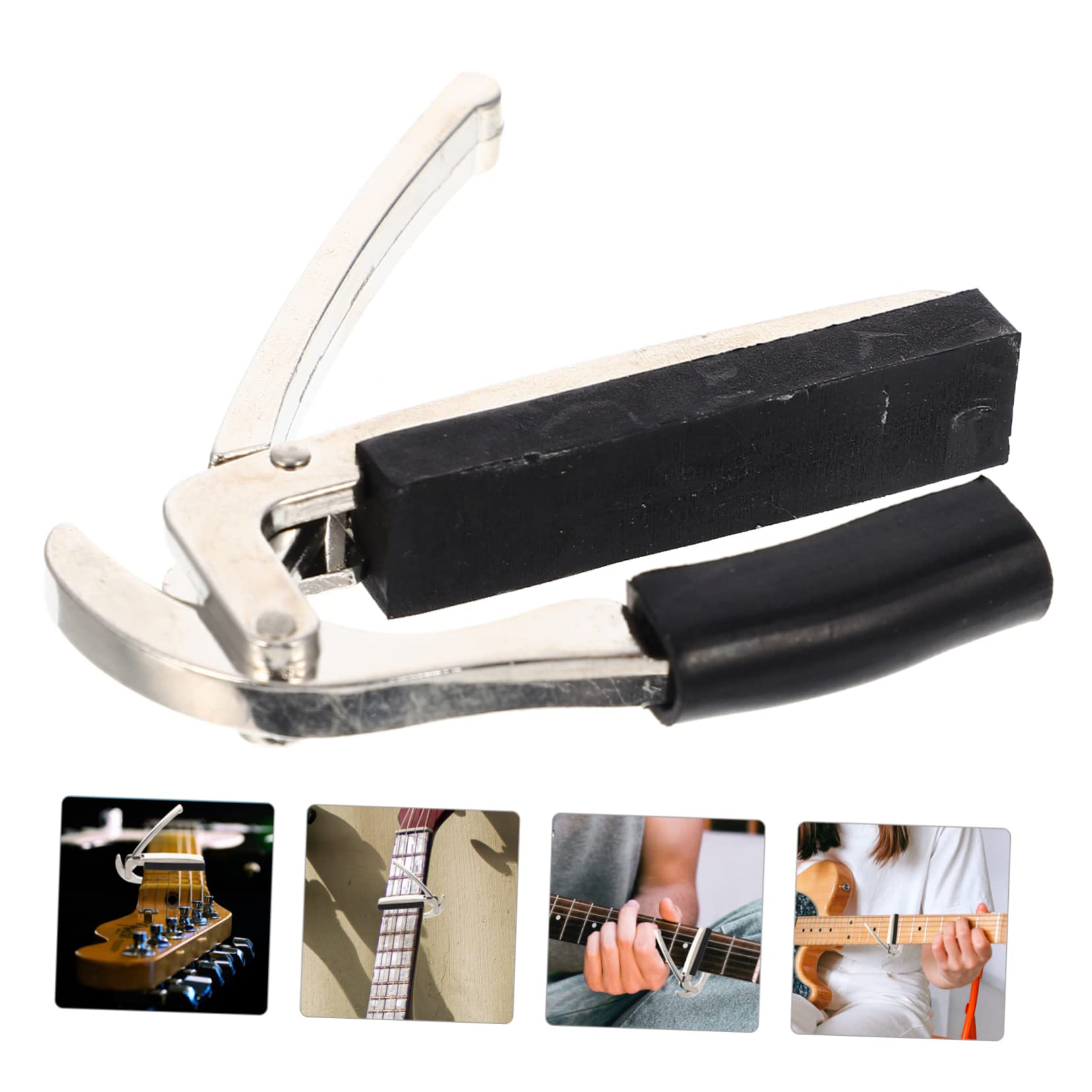 Kisangel 4 Piezas Capo de Guitarra Metálico y Duradero Sintonización Accesorio Portátil y Práctico Acústicas y Eléctricas de Ajustar y Reposicionar Músicos y Aficionados